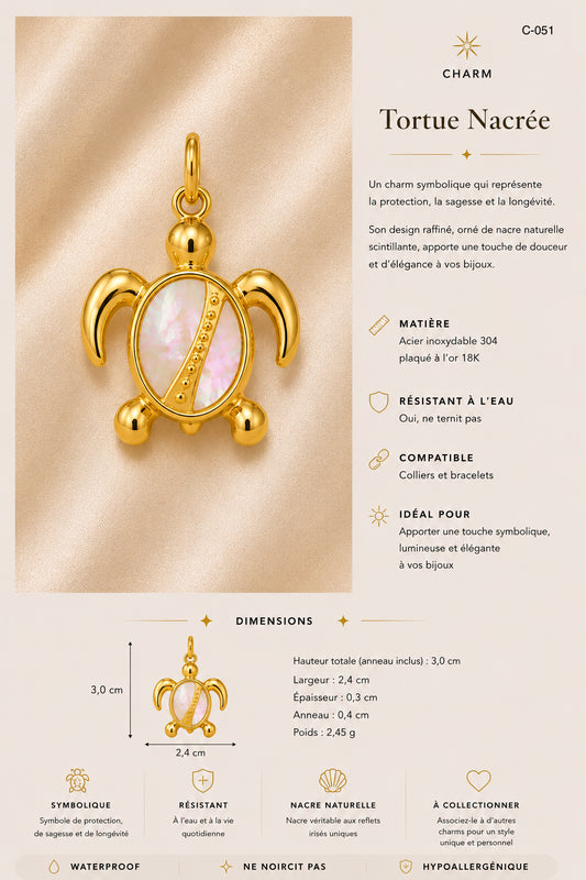 C-051 charm Tortue nacrée