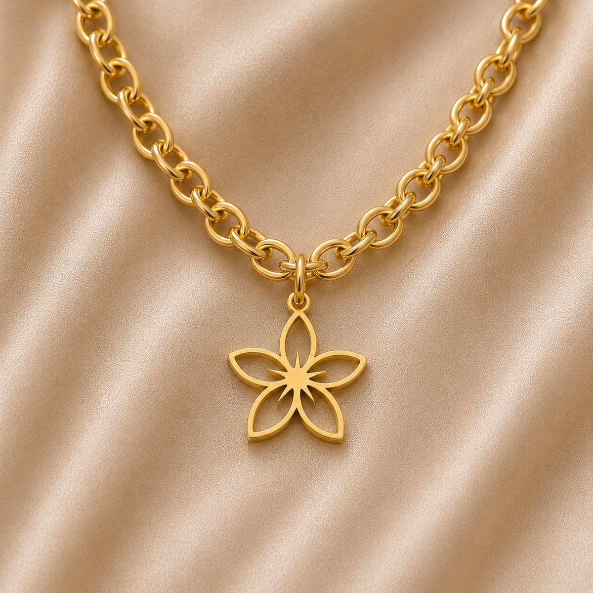 C-056 charm Fleur étoilée dorée