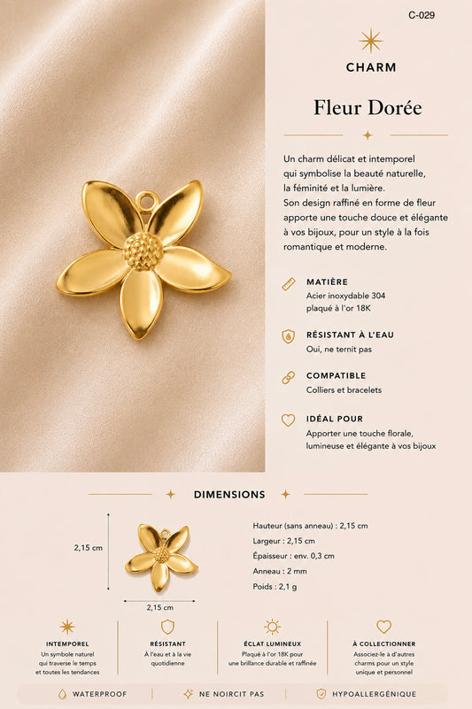 C-029 charm Fleur dorée