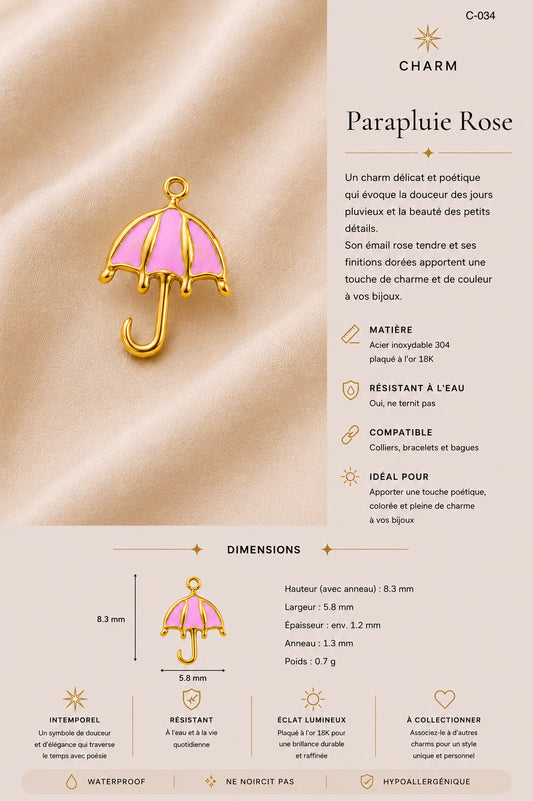 C-034 charm Parapluie rose