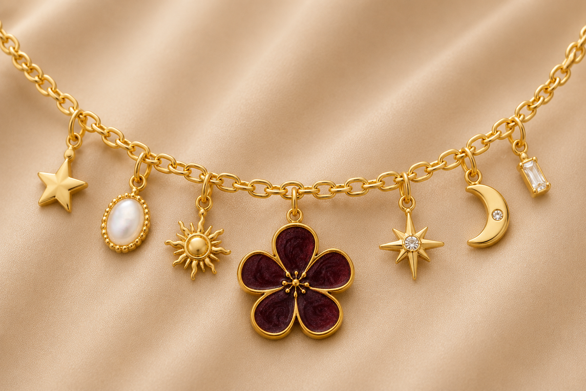 C-037 charm Fleur prune