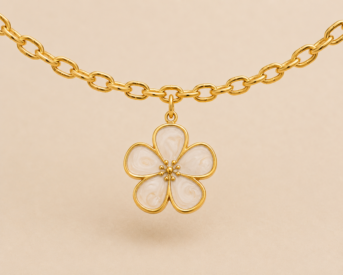 C-031 charm Fleur de nacre - rosée