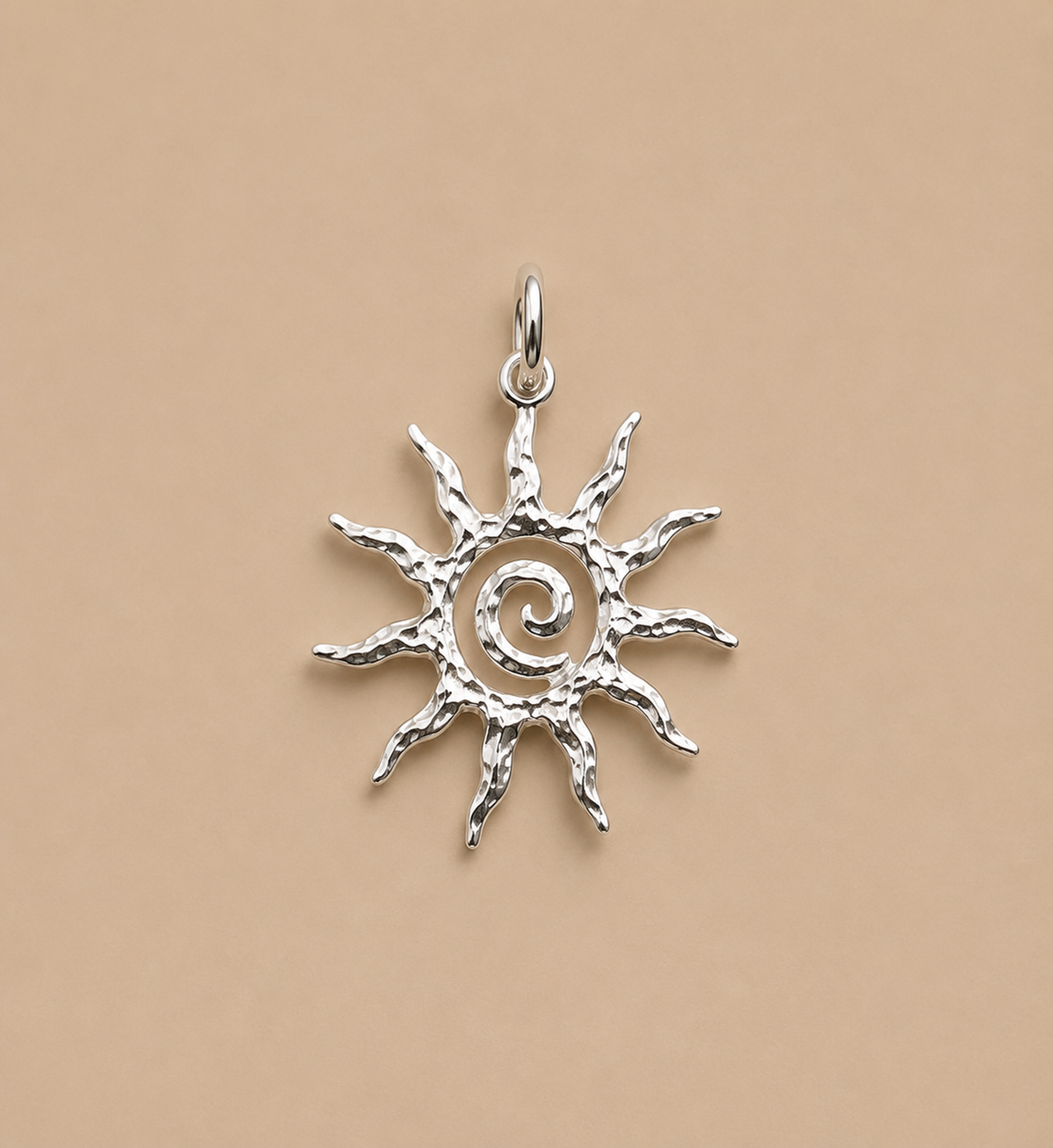 C-002 charm soleil spirale argent