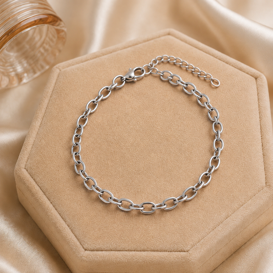 Bracelet maille fine - La lueur - argent BR002