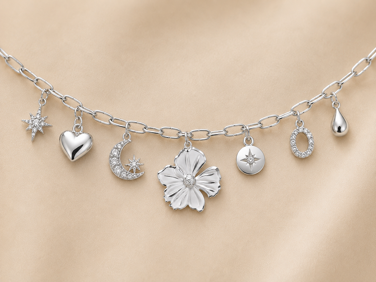 C-046 charm Fleur éternelle - argenté