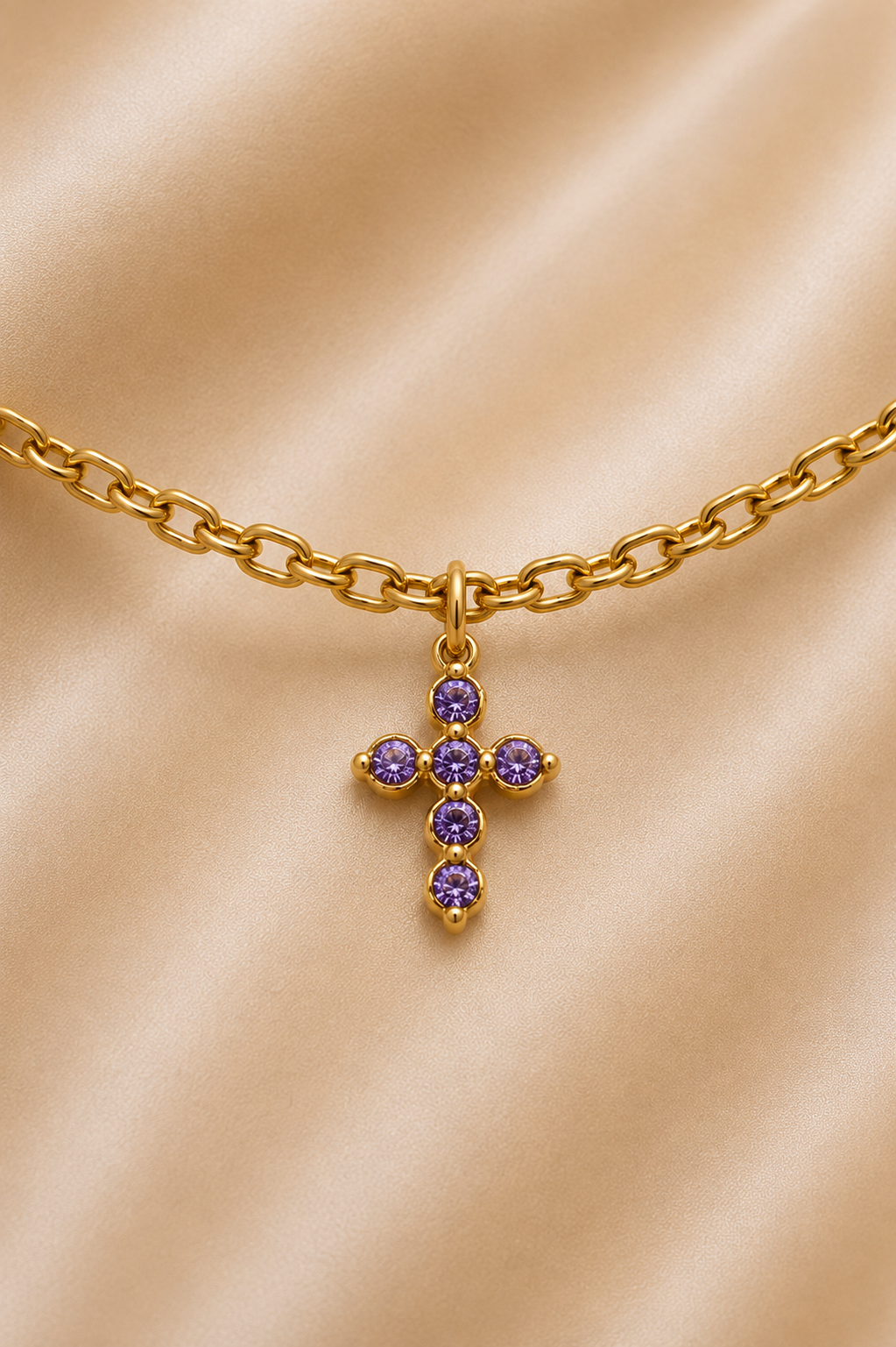 C-016 Charm Croix Améthyste