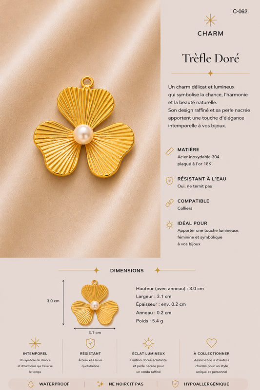 C-062 charm Trèfle à trois feuilles