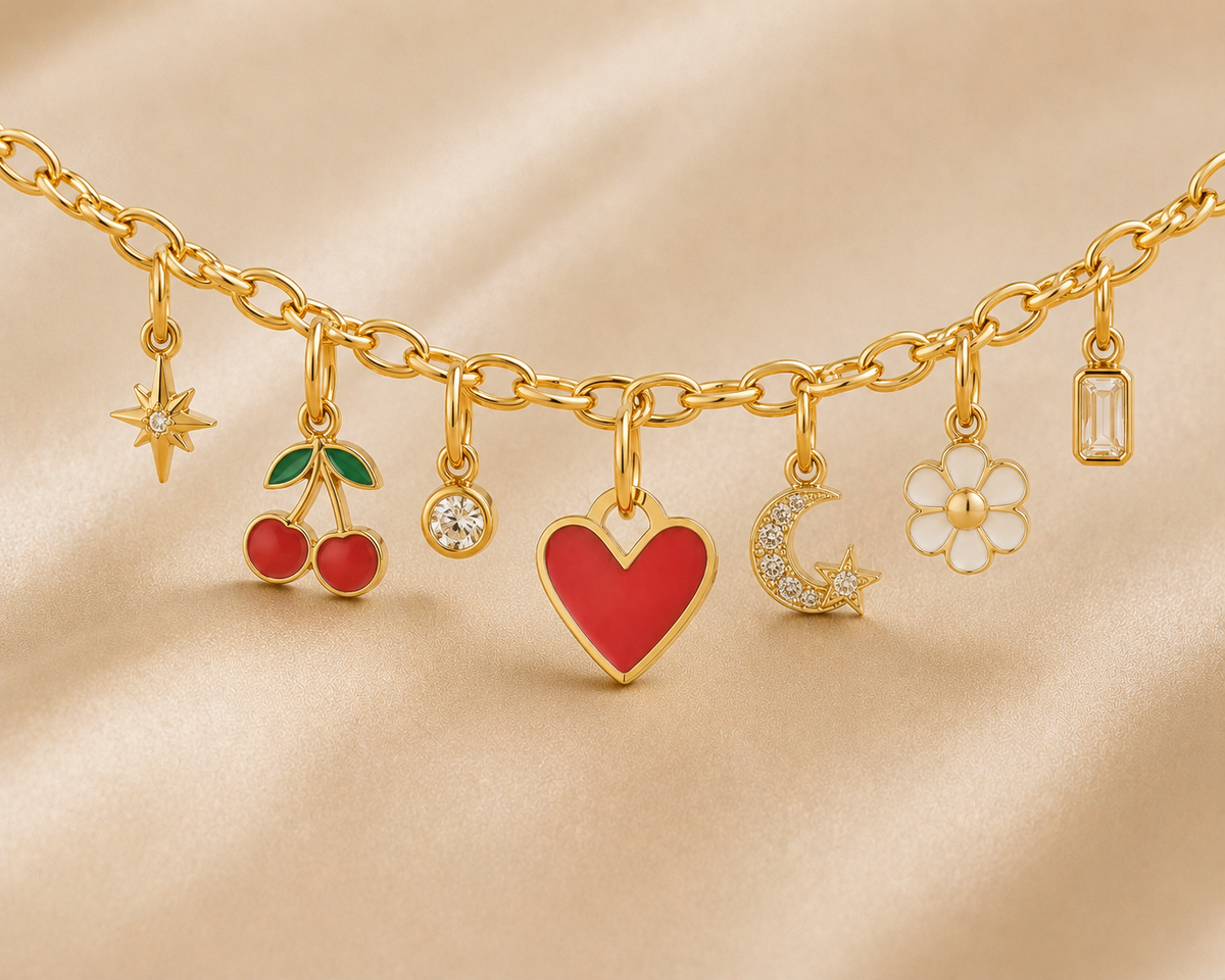 C-033 charm Coeur cerise