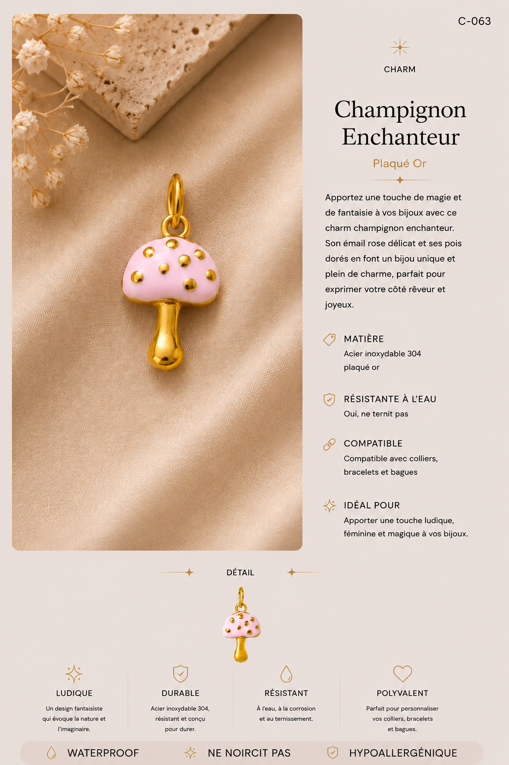 C-063 charm Champignon enchanteur