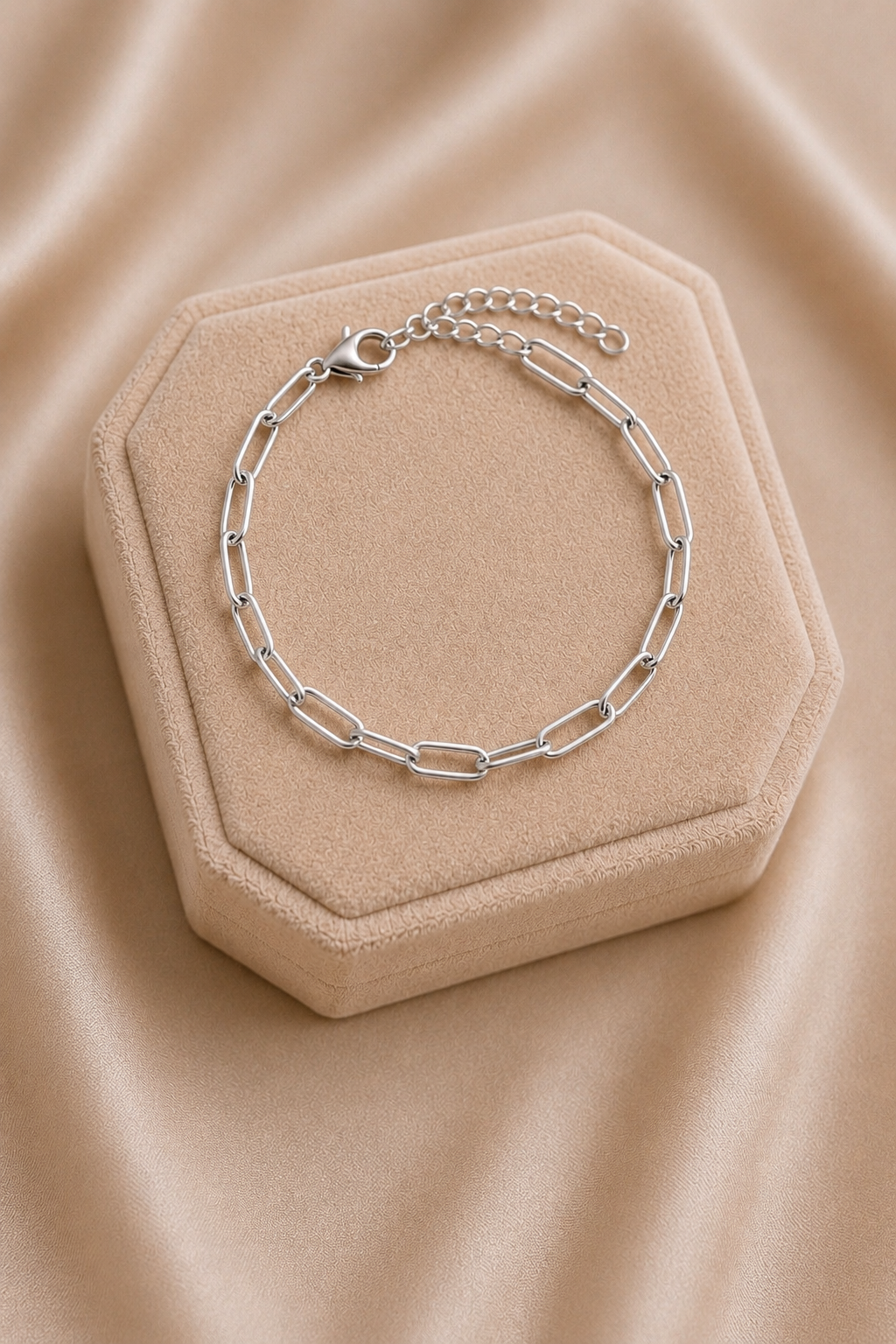 Bracelet maille moyenne - L’aurore - argent BR003