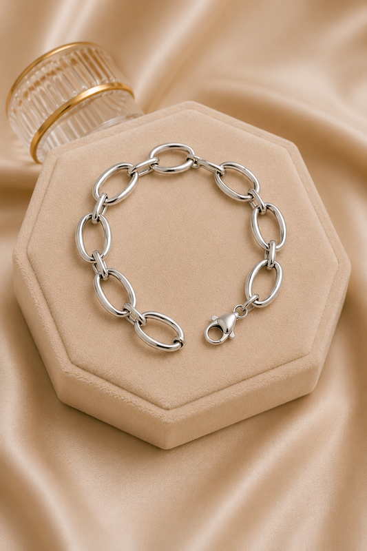 Bracelet maille épaisse - L’éclipse - argent BR005