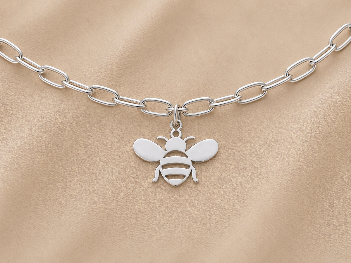 C-048 charm Abeille douce - argentée
