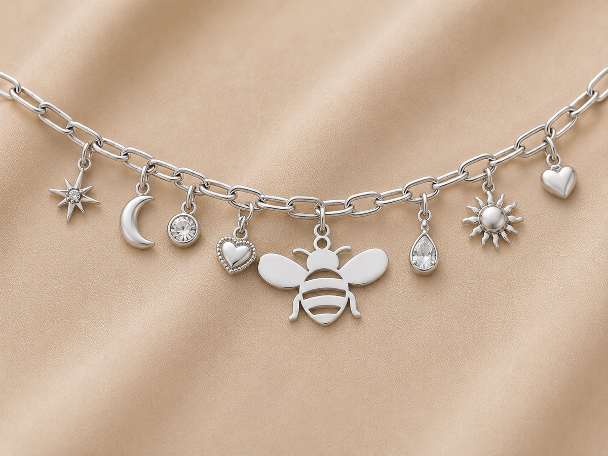 C-048 charm Abeille douce - argentée