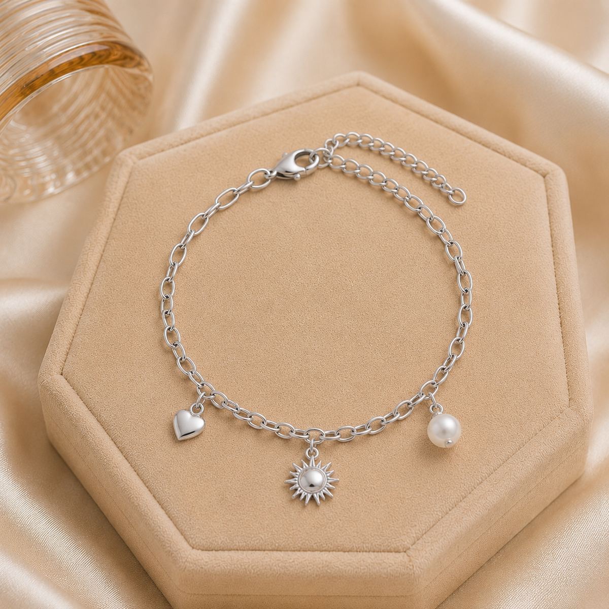 Bracelet maille fine - La lueur - argent BR002