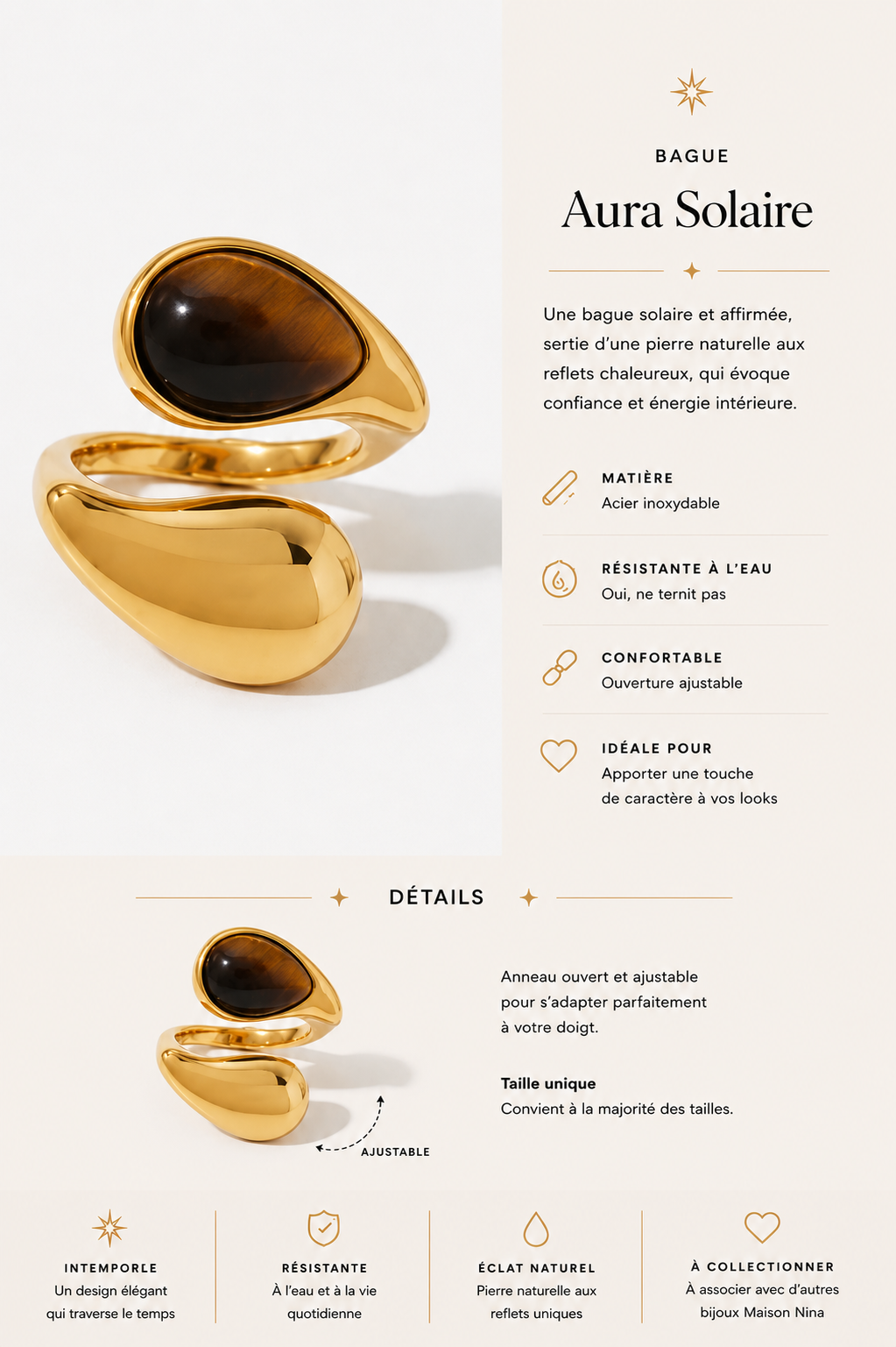 Bague Aura solaire