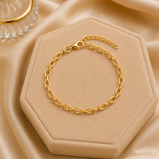 Bracelet maille fine - La lueur - Or BR001