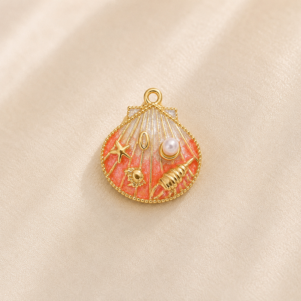 C-027 Charm Coquillage océanique rosé