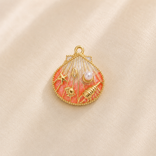 C-027 Charm Coquillage océanique rosé