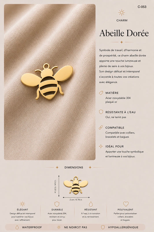 C-053 charm Abeille dorée