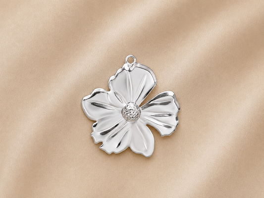 C-046 charm Fleur éternelle - argenté