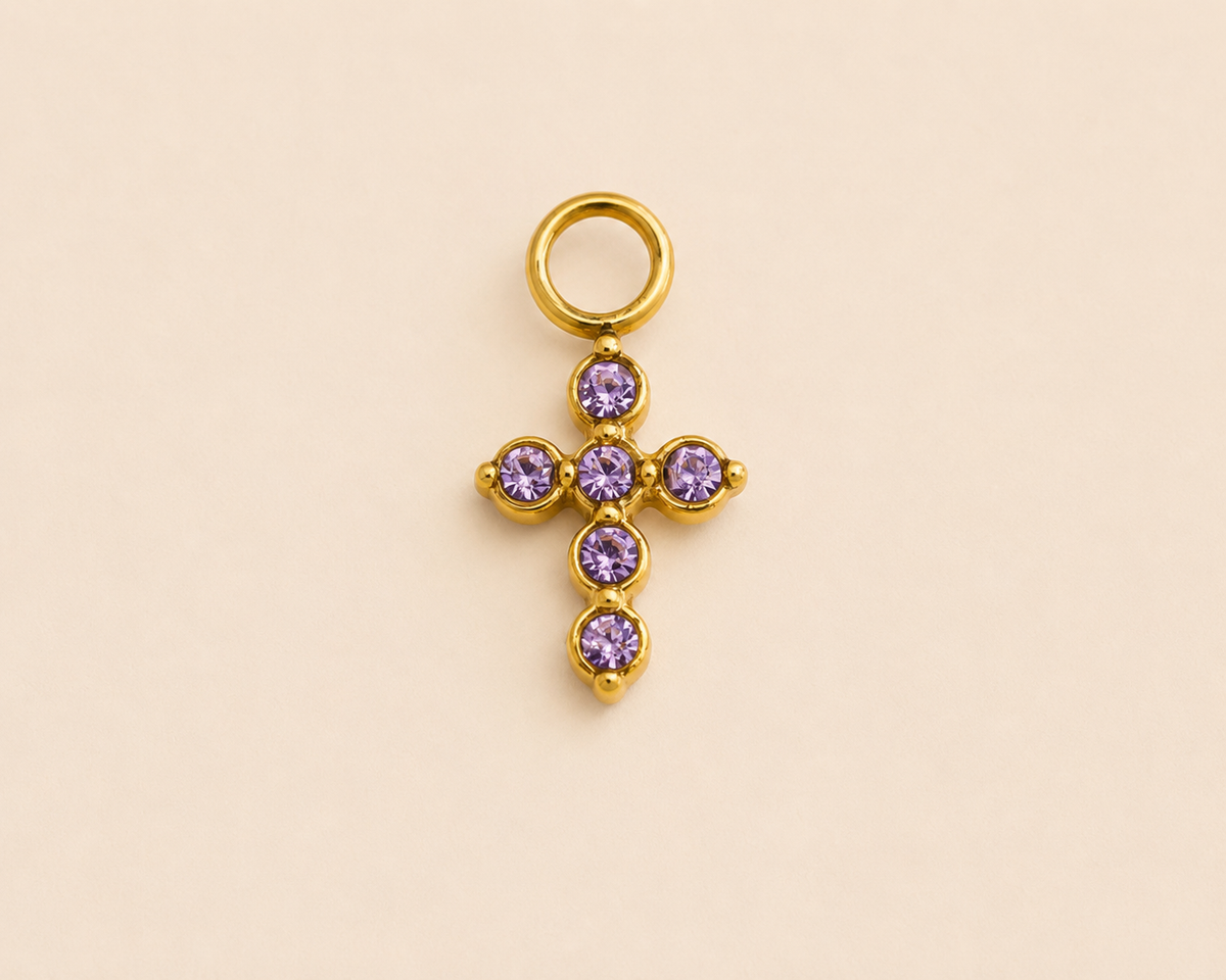 C-016 Charm Croix Améthyste