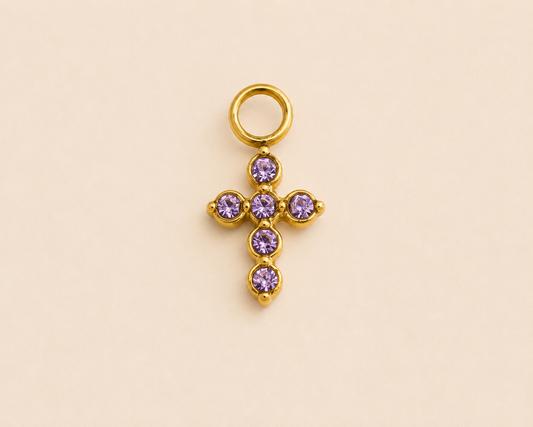 C-016 Charm Croix Améthyste