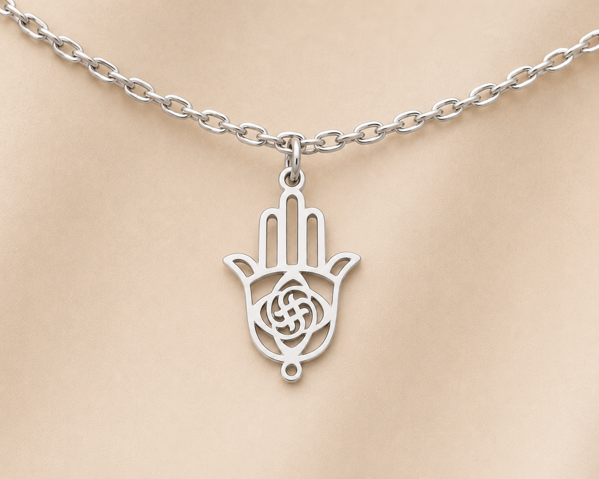 C-045 charm Main de Fatma argenté