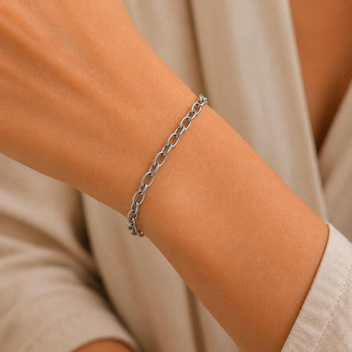 Bracelet maille fine - La lueur - argent BR002