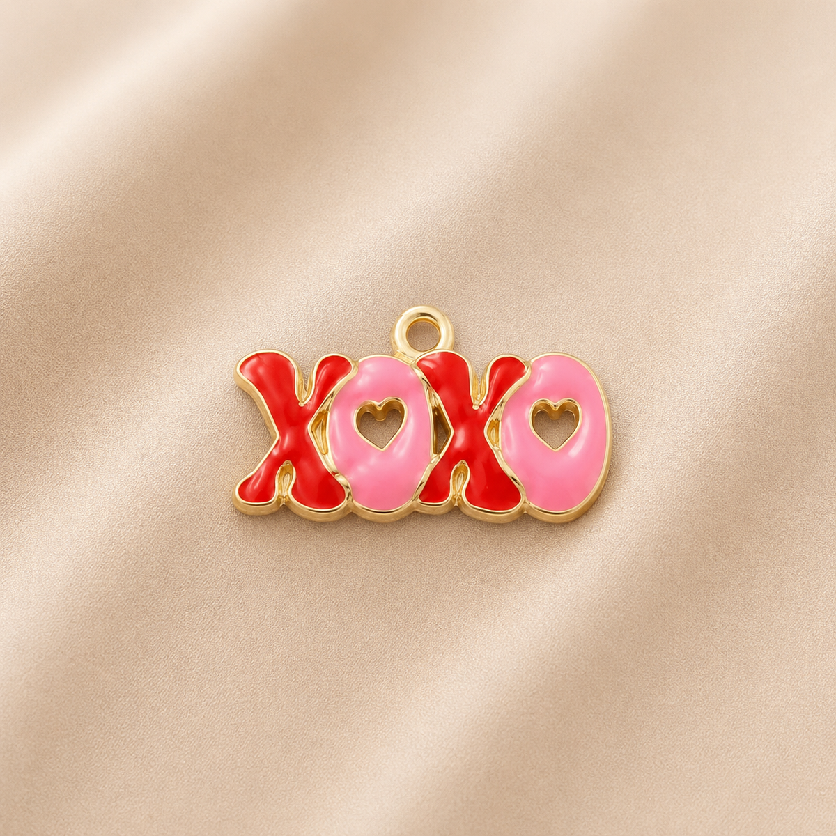 C-007  Charm XoXo rose et rouge
