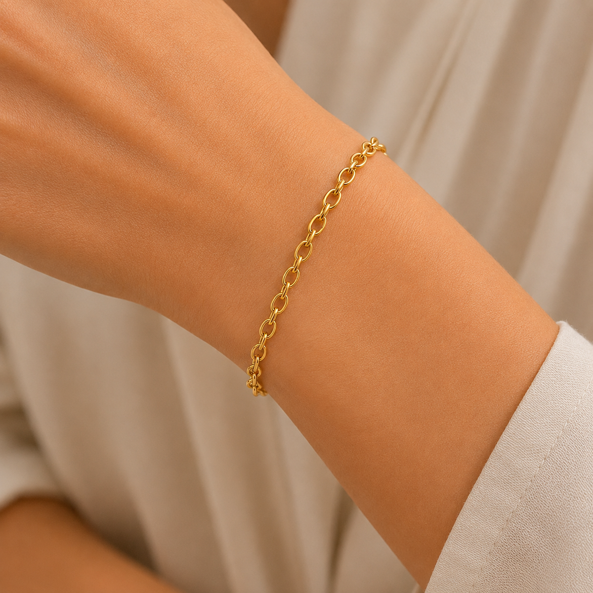 Bracelet maille fine - La lueur - Or BR001