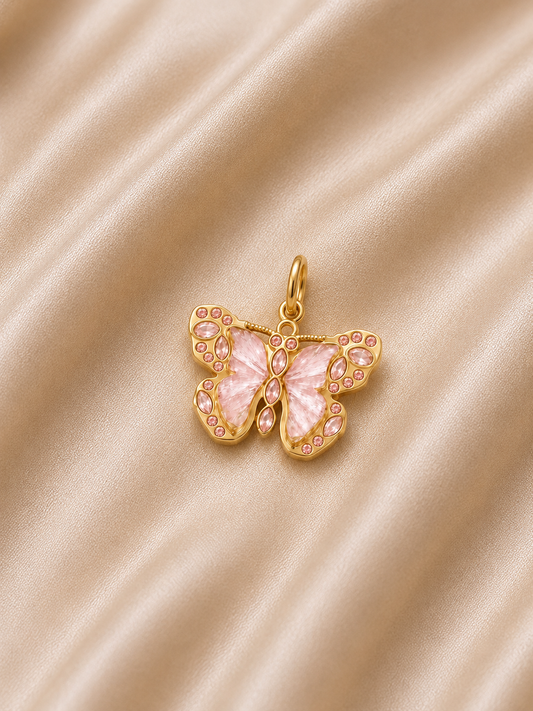 C-022 Charm Papillon lumineux - rose